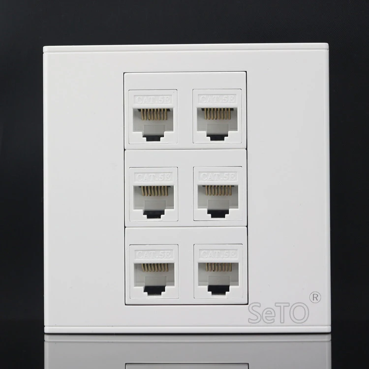 SeTo 86 Тип шесть RJ45 Cat5e сетевая Lan панель настенная гнездо Keystone Лицевая