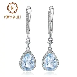 GEM'S BALLET 6.31Ct натуральный небесно голубой топаз висячие серьги для женщин свадебные 925 пробы серебряные модные ювелирные изделия