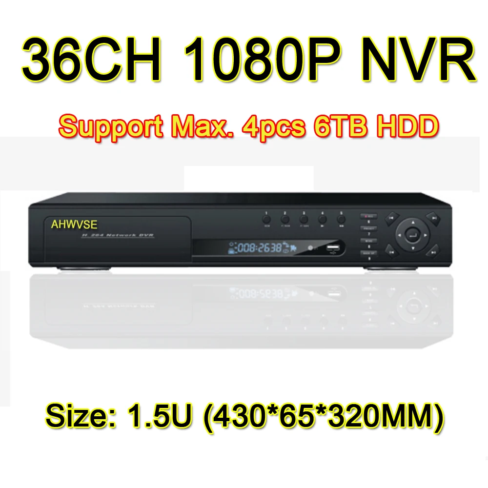 

High Resolution 36 Channel 1080P NVR Network Video Recorder 32CH 2MP H.264 CCTV NVR, Support 4x 6TB HDD, P2P ONVIF