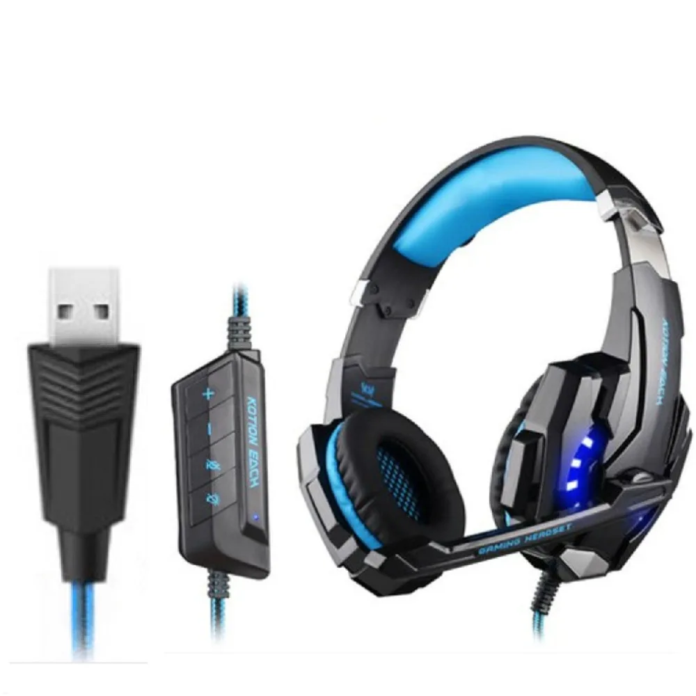 cheap Durable G9000 PC Gaming Headset Wired Earmuffs For Computer with Microphone For PC Desk Single USB Terminal