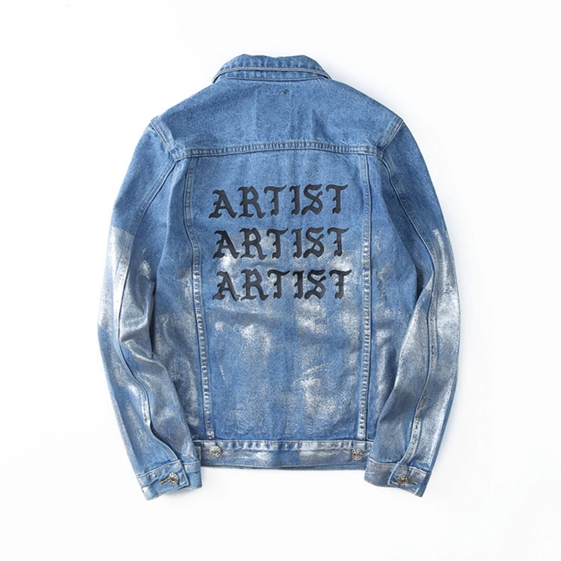 New Men Women Denim Jacket Mens Vinage Distressed