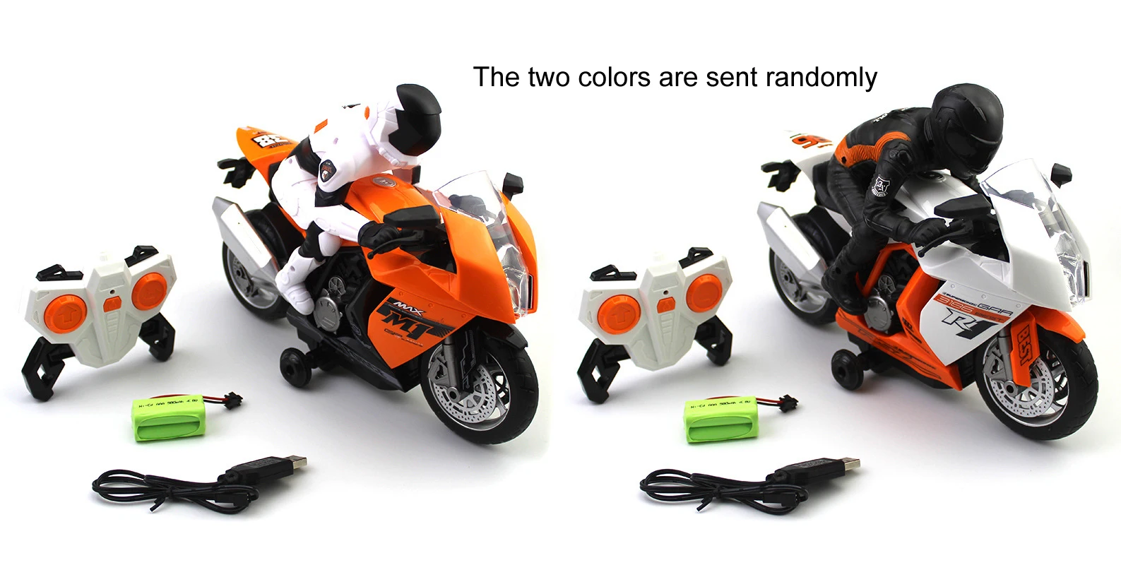 RC игрушечные мотоциклы с дистанционным управлением мини мотоцикл RC супер крутая игрушка трюк автомобиль для детей подарок со светом вращение музыки - Цвет: colors are random