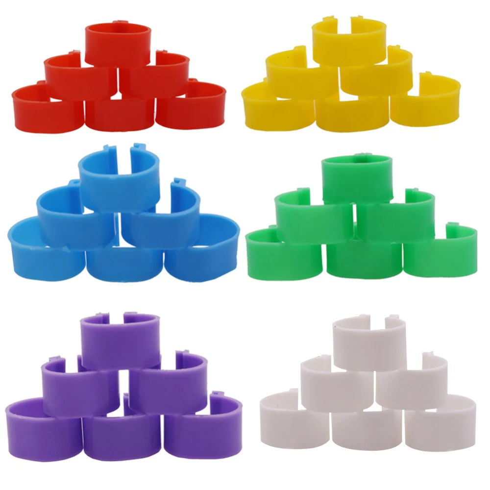 

100 pcs No Words Poultry Foot Ring Bird Pigeon Chicken Signage 16mm Inner Diameter Carrying Mark Ring Farm Animal Carriers