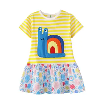 

Summer New Girl Dress Cotton Children Cartoon Dress Children Clothing