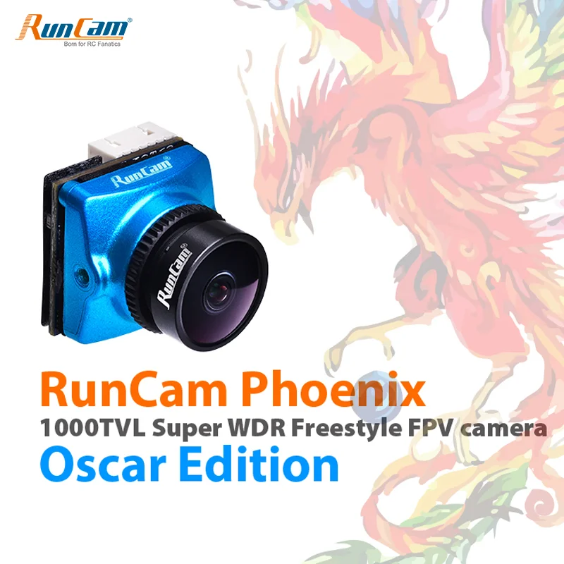 

RunCam Phoenix Oscar Edition 1000TVL DC 5-36V 1/3" 120dB WDR Sensor FPV Camera with 2.5mm Lens NTSC/PAL Switchable for FPV Drone