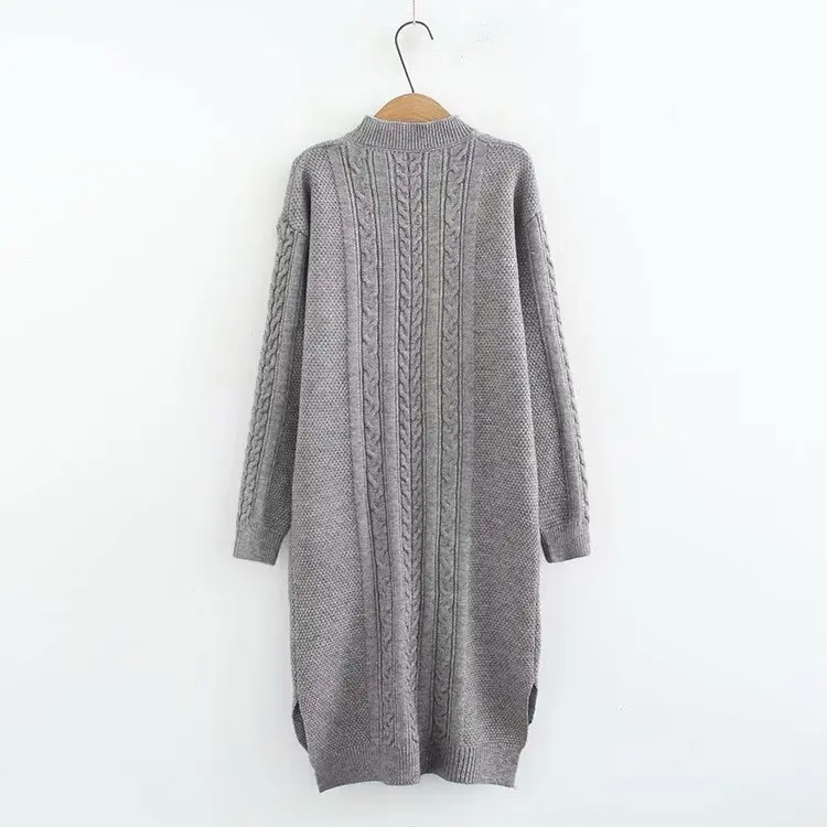 Crew Neck Long Sweater for Autumn Spring Casual Plus Size Women Knitted Sweaters Solid Pullovers KKFY2942 Crew Neck Long Sweater for Autumn Spring Casual Plus Size Women Knitted Sweaters Solid Pullovers KKFY2942