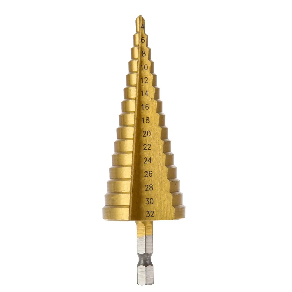  1pc 4-32mm Mini Drill Hex Titanium Step Core Drill Bits Hole Cutter HSS High Speed Steel Power Tool