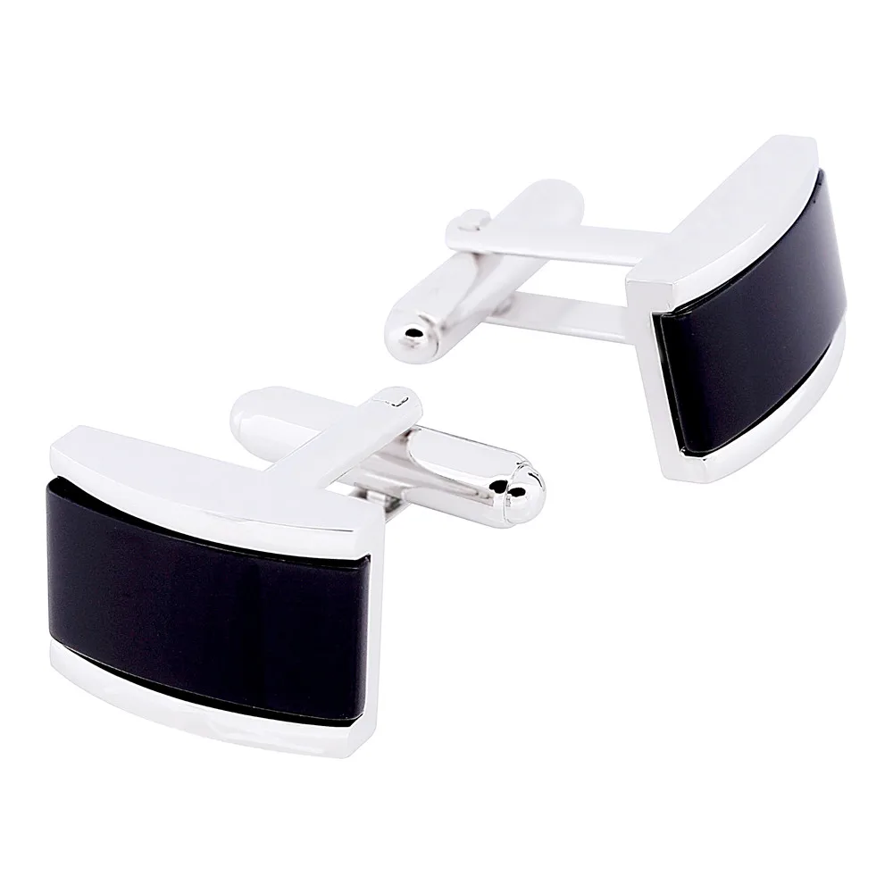 Ceny Klasyczny czarny kamień spinki do mankietów Cooper prostokąt francuski mankiet mężczyźni koszule przycisk