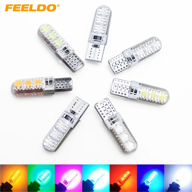 

30Pcs T10 194 501 W5W 5050 6 SMD 6 LED Car Silicone LED Side Dome Map Light Wedge Lamp 7-Color #FD-2905