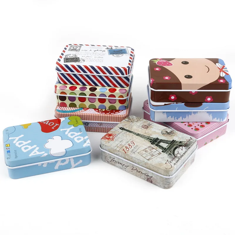 

Small Kawaii Cartoon Pattern Tin Metal Box Mini Cute Iron Box Case Organizer Jewelry Storage Kids Toy Candy Coin Gift Box