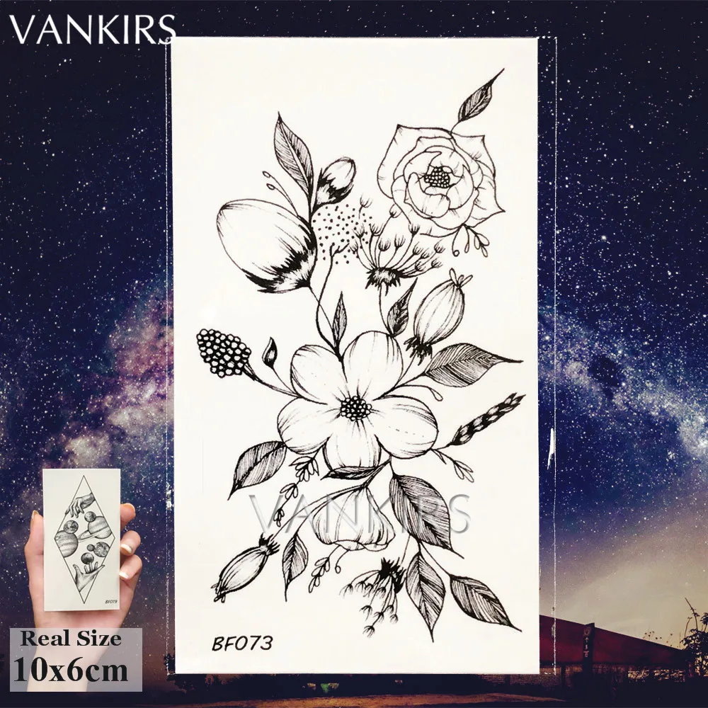 VANKIRS переводной лист воды цепи грудь поддельные временные татуировки наклейки для женщин девушки руки запястья Татто тело Искусство Пользовательские татуировки розы