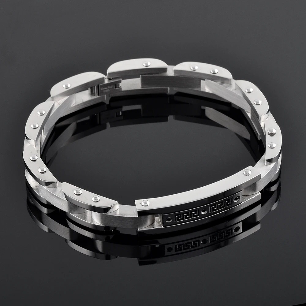 

Pink/Black Crystals Inlay High Stainless Steel Memorial Urn Watch Bracelets - Cremation Urn Ash Holder Hand Bracelets for Men