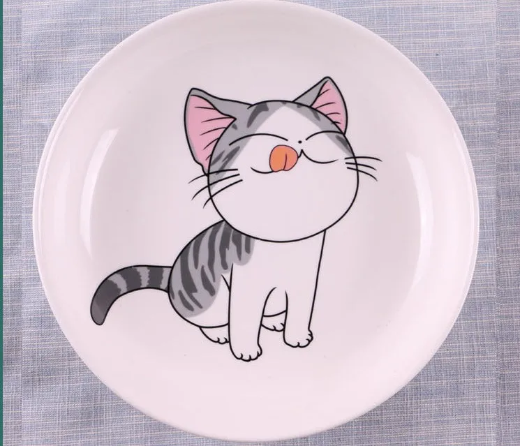 Мультфильм детская посуда керамическая Творческий тарелку риса блюдо домашние блюда тарелках пластина может быть микроволновая печь - Цвет: 9