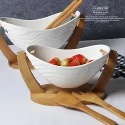 Бамбуковая керамическая салатная чаша с фруктовым западным продуктом миска для десерта чаша с большим западным стилем миска для снеков