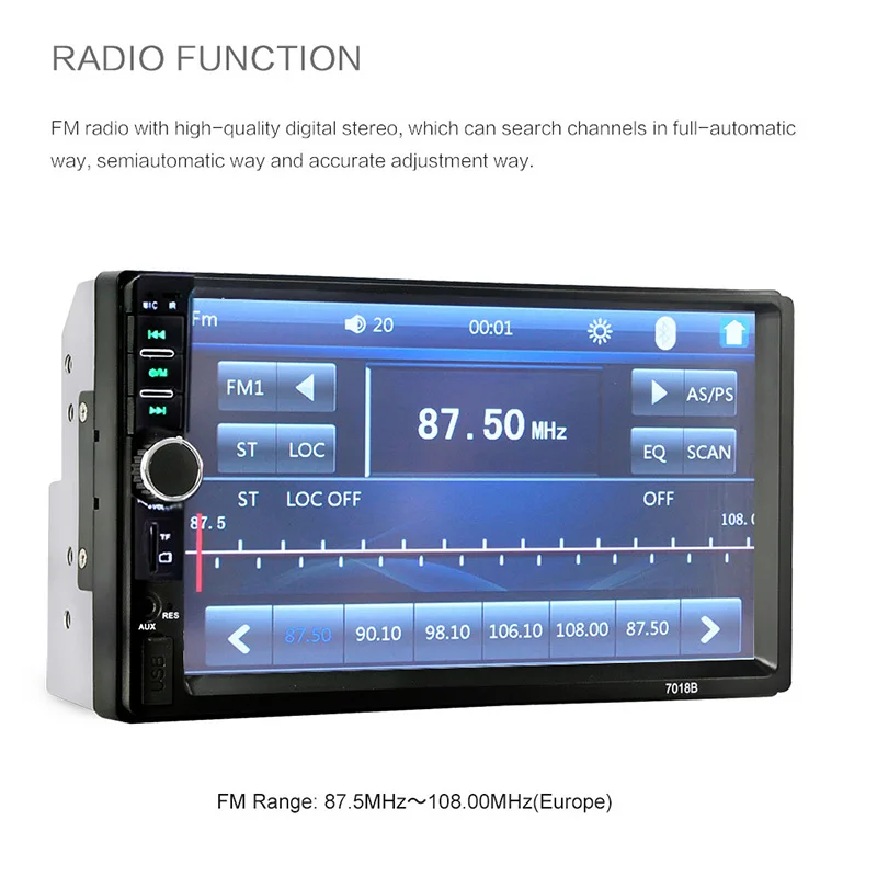 Rear Camera Bluetooth Central Multimidia 2Din 2 Din 7'' Touch Radio MP5 Music Video Player Car Multimedia Mirror Link Autoradio