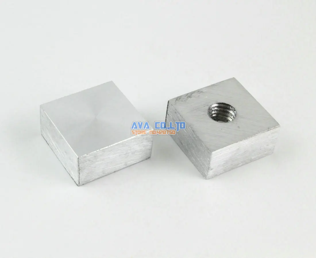 

12 Pieces 20mm Aluminum Disc Glass Table Top Adapter Attach Square Decoration
