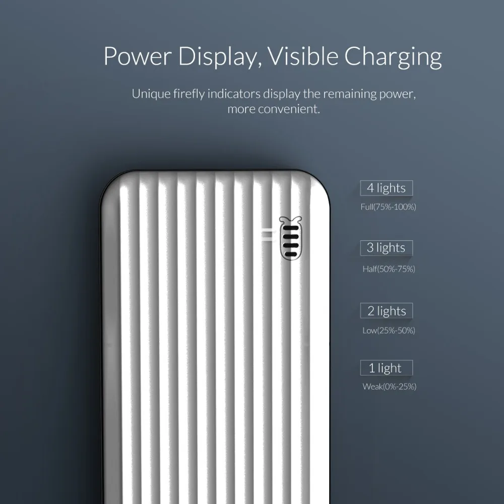  ORICO 20000mAh Power Bank Dual Ports 5V2A ABS LED Power Externe Batterie USB Telefon Tablet Ladeger