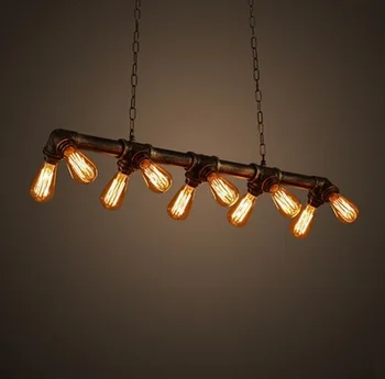 

Edison Loft Style Vintage Pendant Light Fixtures Industrial Metal Water Pipe Hanging Lamp Luminaire Lamparas Colgantes