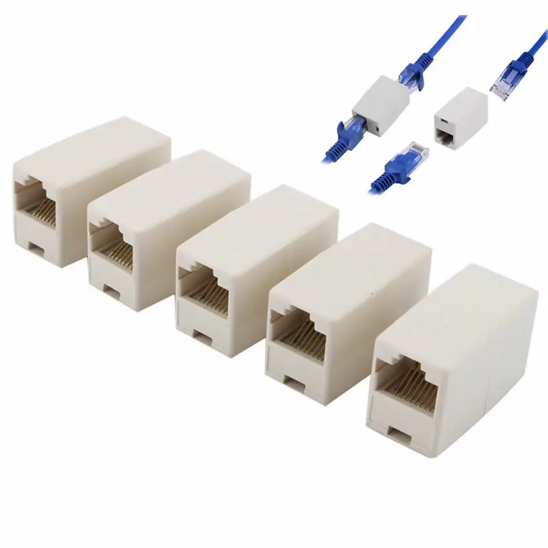 10PCS RJ45 Cat 5e Network Cable Straight LAN Coupler Joiner Connector Alligator Clips