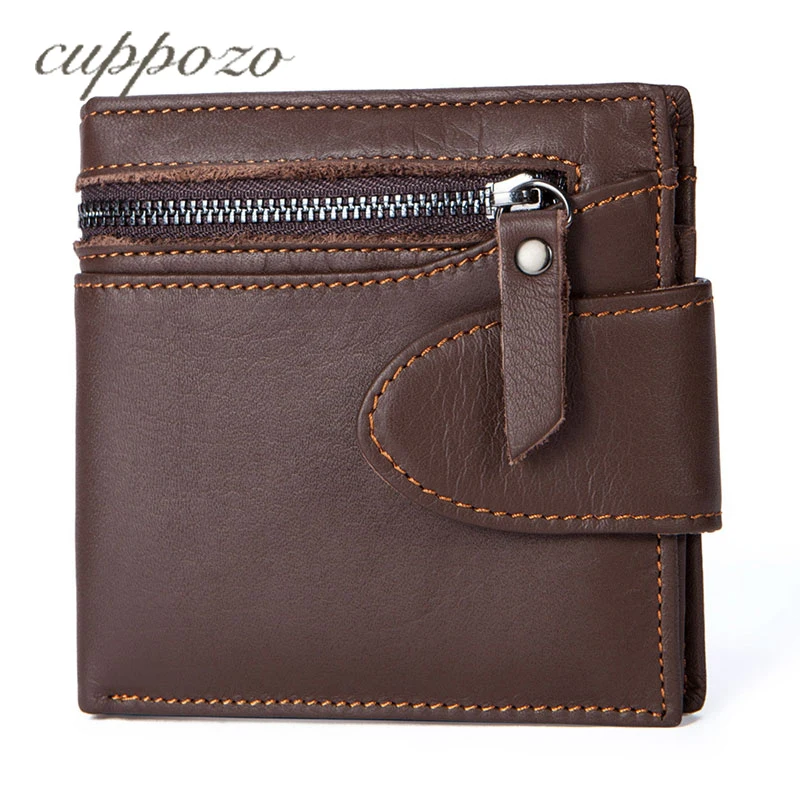 Cuppozo New Men Wallet Business Male First Layer of Leather Simple Short Design Wallet Coin ...