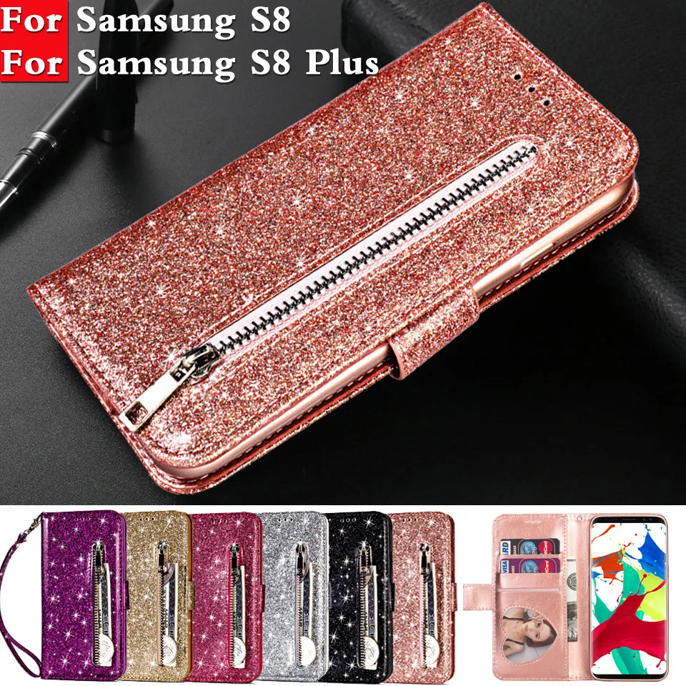 

S8 Bling Glitter Case For Samsung Galaxy S8 Plus Case Leather Wallet Phone Case Samsung Galaxy S8 Case Flip Leather Flip Cover