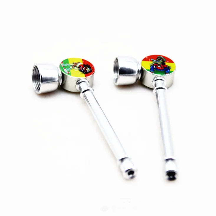 New Metal weed Pipe Jamaica Rasta Tobacco grinder weed Smoking Pipe Mill Smoke Detectors pipe