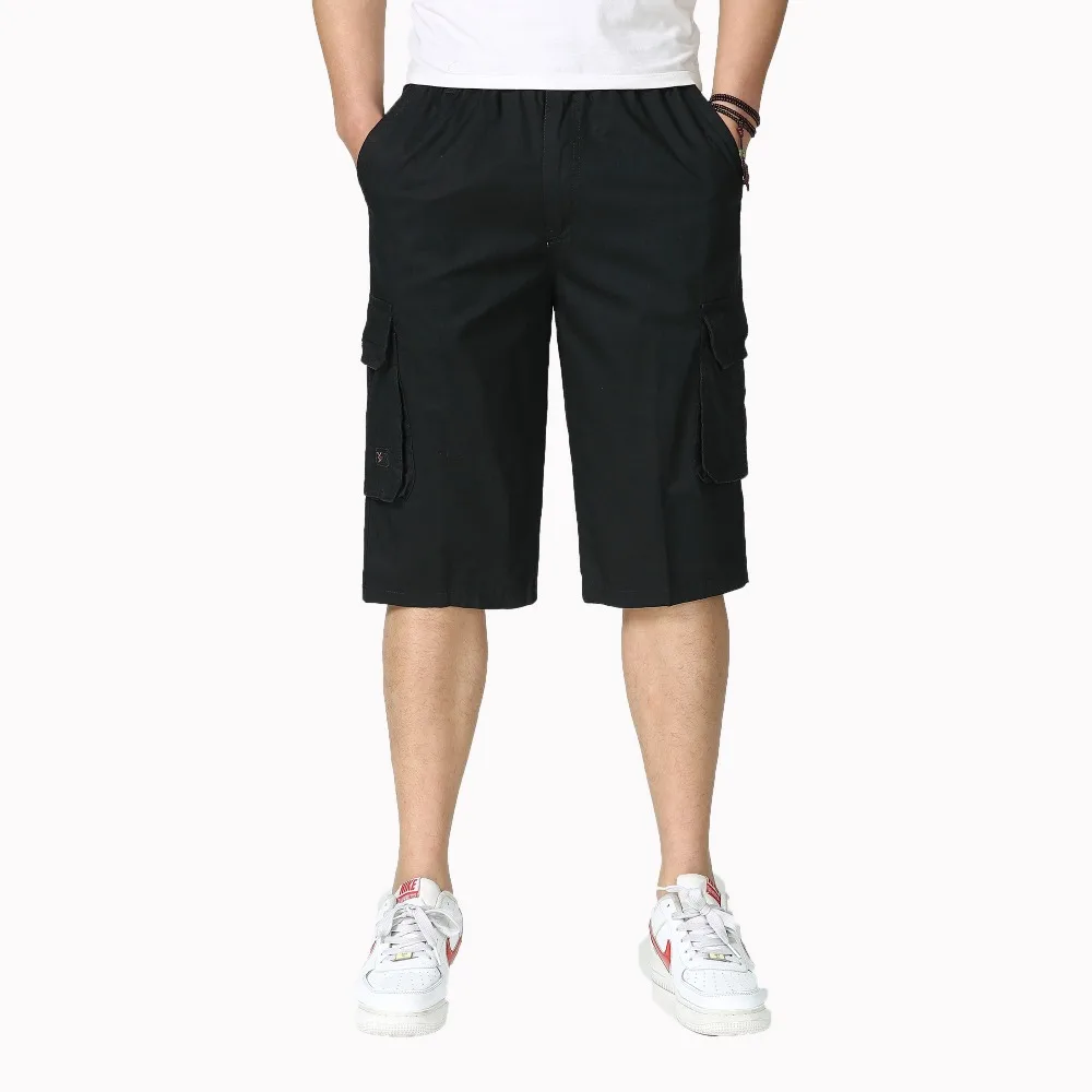 

Summer Men Cargo Short Pants Male Casual Knee Length Cotton Comfort Short Side Pockets Design Streetwear Mans Leisure Short 4XL