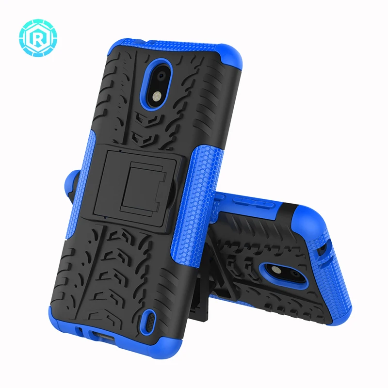 R For Nokia 2 Case Heavy Duty Armor Slim Hard Tough Rubber Cover Silicone + plastic Phone |