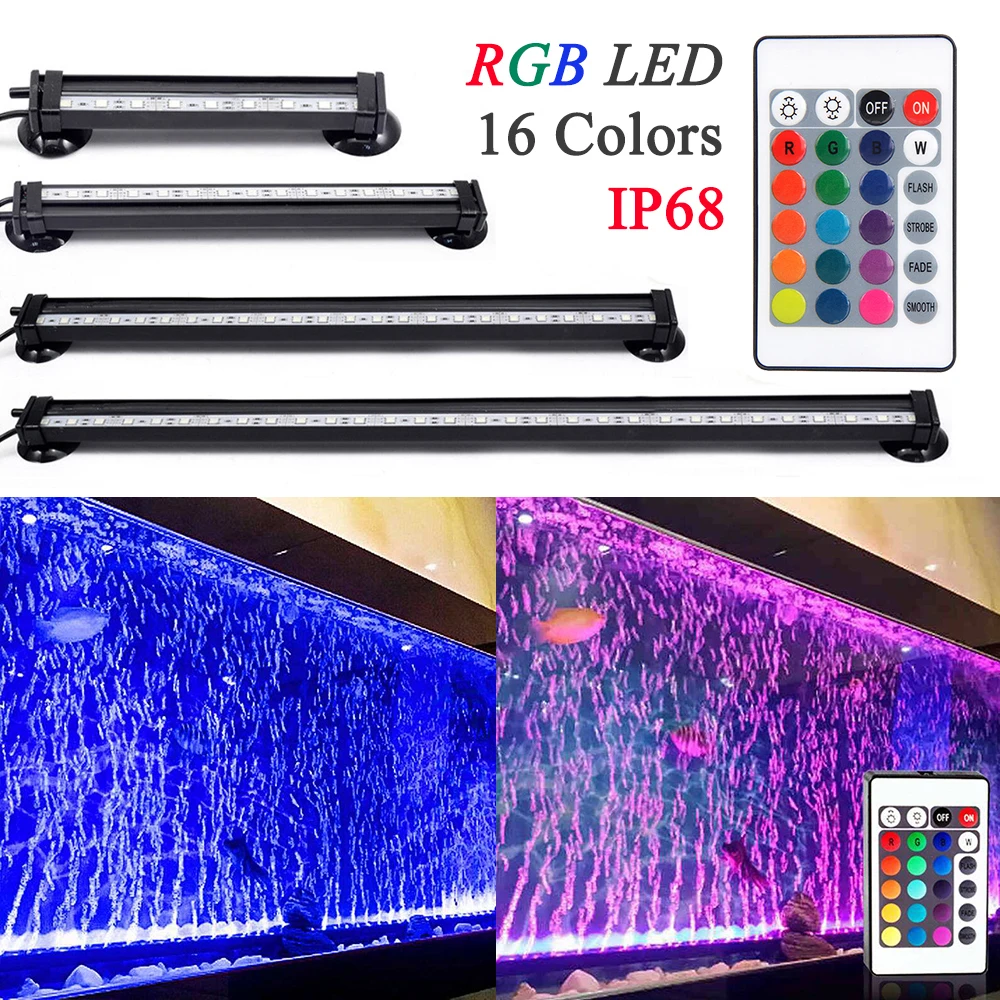 

Remote Control RGB LED Aquarium LED Aquarium Lighting 16CM/26CM/31CM/46CM 5050 RGB Waterproof LED Lamp Fish Tank Light D30