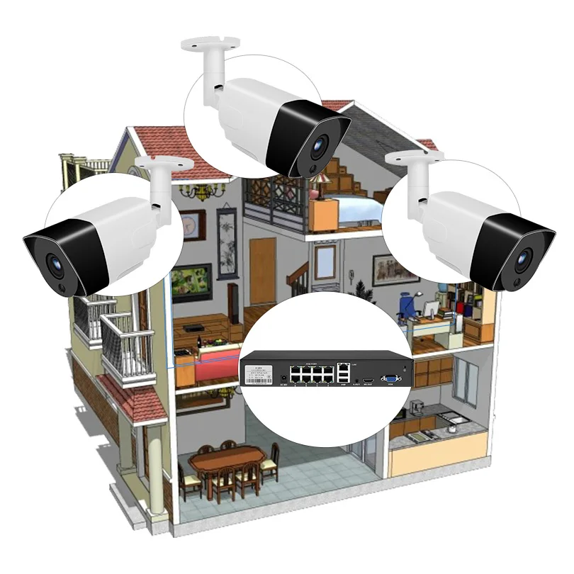 Wetrans CCTV Системы 3MP комплект камеры наблюдения POE H.265 1080 P NVR аудио охранного наблюдения Водонепроницаемая камера комплект дома Cam