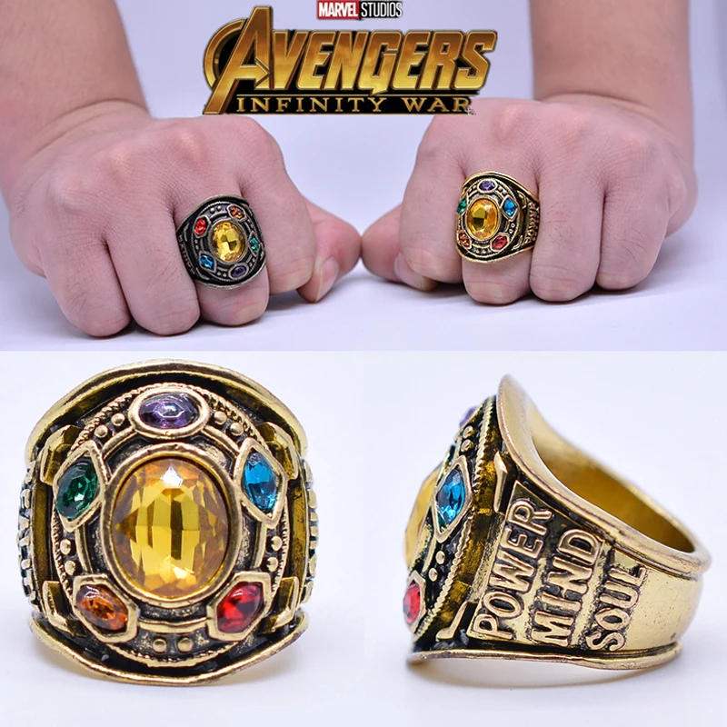 Фильм Мстители: Endgame Thanos power Ring Косплей бесконечная перчатка кольцо циркон Мужчины Хэллоуин реквизит