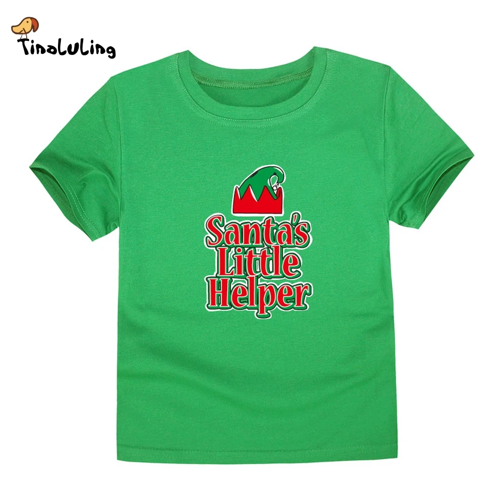 TINOLULING girls boys merry christmas t shirt baby santa little helper