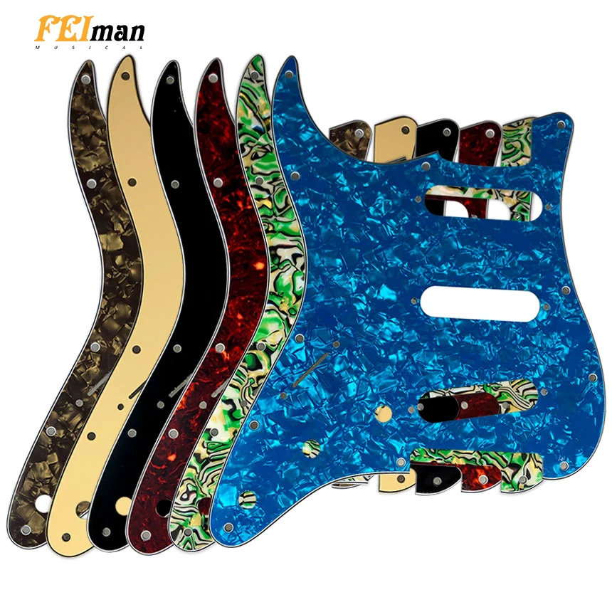 

Pleroo Left handed 11 Screw Hole Guitar Pickguard for USA/Mexico Fender Stratocaster Standard SSS St Scratch Plate Multi color