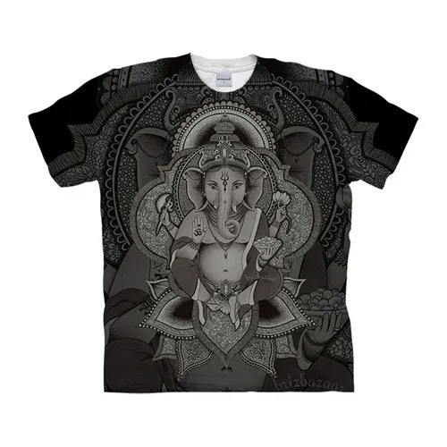 Ganesha By Brizbazaar художественная Футболка мужская футболка с принтом Футболка с изображением животного 3d Забавный Топ аниме Camiseta короткий рукав Уличная одежда