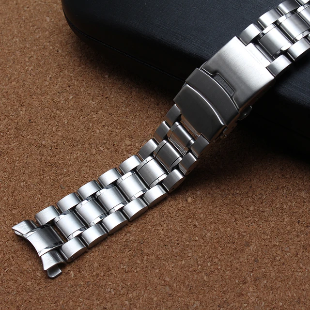 HEYOZURY Edelstahl Uhrenarmband - Metall Armband Mit Geraden & Gebogenen Enden (12-22mm)