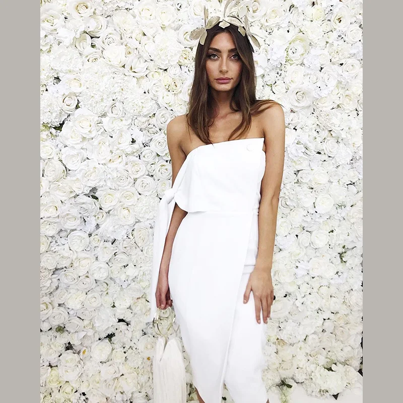 Homecoming amazon length dress off bodycon knee shoulder white california rental