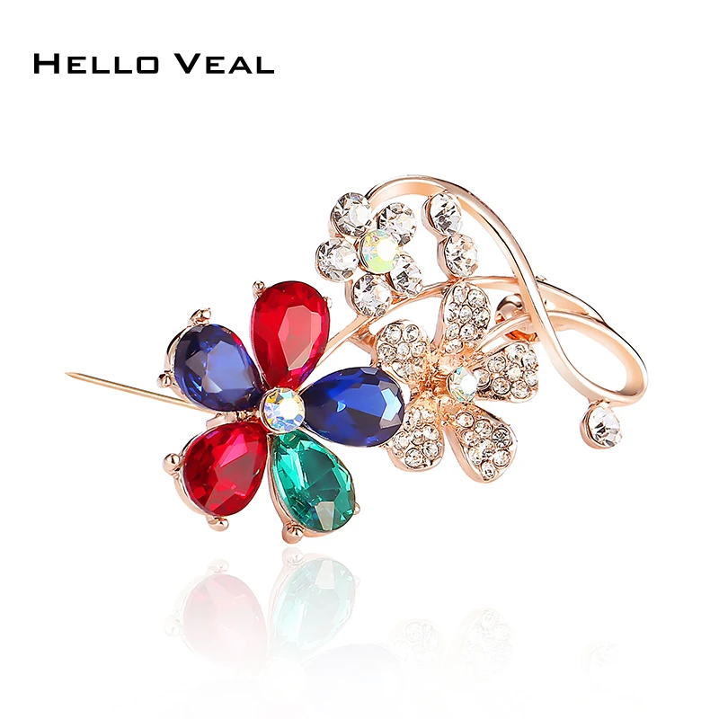 Антикварная брошь прозрачного хрусталя Pin Up Bijoux милый цветок броши винтажные