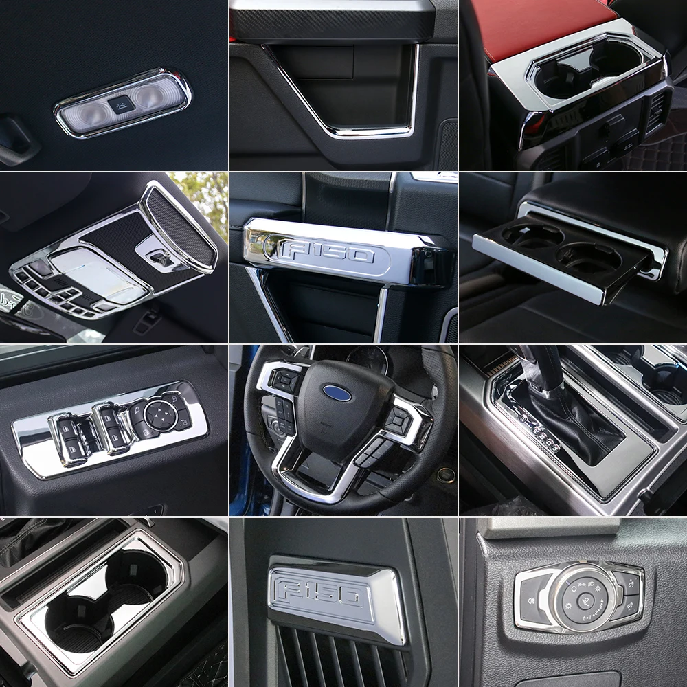 For Ford F150 Steering Wheel Moulding Chrome Cover Trims