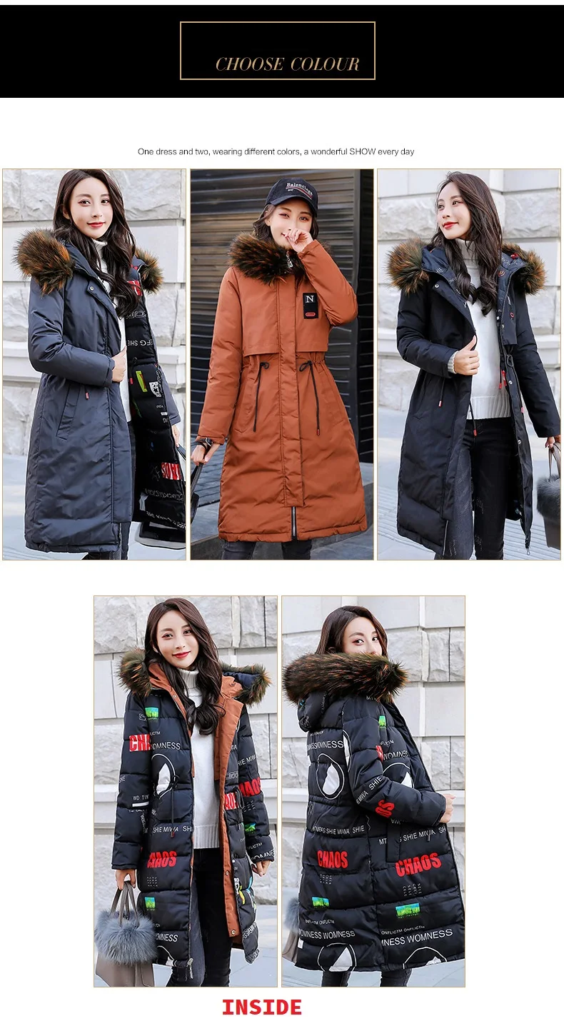 100% полиэстер Мягкая ткань био вниз три Цвета пальто с капюшоном женская одежда зимняя куртка, верхняя одежда обе стороны носить