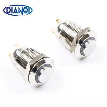 

12mm High Round Waterproof Momentary Stainless Steel Metal Push Button Switch LED Light Shine Car Horn Auto Reset 12GTHX.F 3V 5V