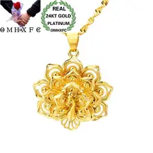 OMHXFC Европейская мода женщины мужчины унисекс вечерние день рождения свадьба подарок полый Павлин 24KT настоящее золото Шарм Кулон PN168