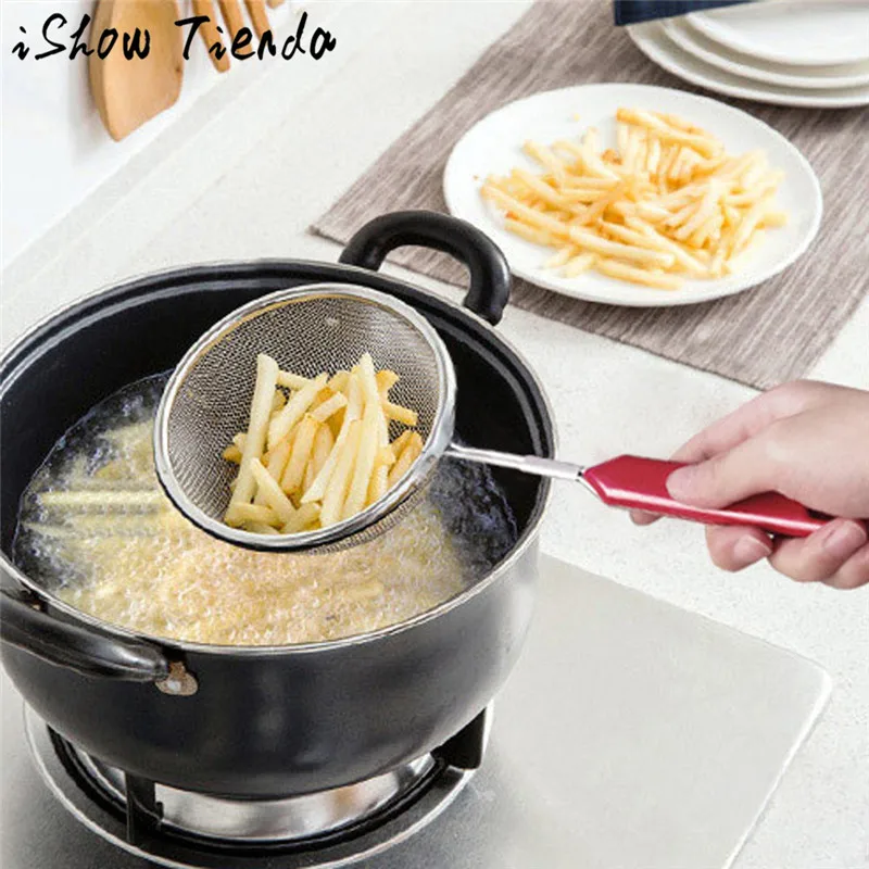 

Stainless Steel Wire Fine Mesh Oil Strainer High Quality Flour Sifter Sieve Colanders DIY Kitchen Tools Round Oil Filter Grid