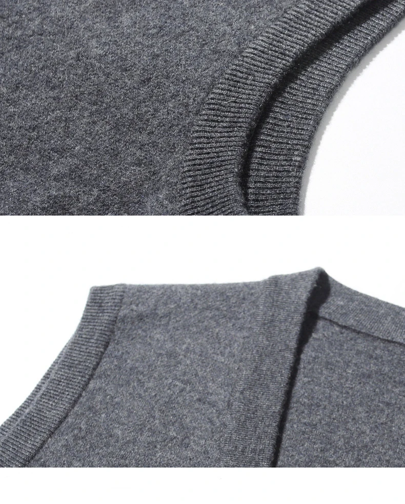 Осенне-зимний мужской однотонный шерстяной кардиган, свитер, классический дизайн, мужской свитер без рукавов, свитер
