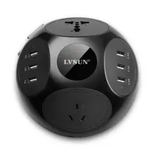 Icv 1250 W 6-портовое настольное зарядное usb-устройство для дома и офиса с мульти-розетками переменного тока для путешествий для iPad iPhone 6 Plus XIAOMI