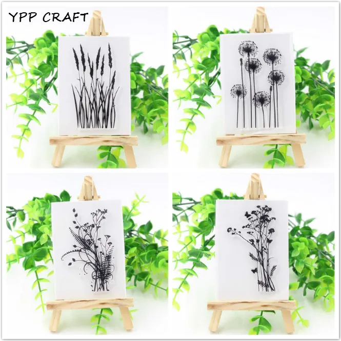 YPP CRAFT 1 лист прозрачная трава прозрачные силиконовые марки для DIY