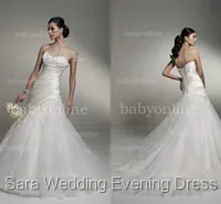 Classic Ivory Sweetheart A Line Wedding Dresses Crystal Beaded Lace Appliques Bridal Gowns Court Train Y21254