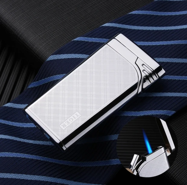

With Keychain gas Lighter Blue Flame Spray Gun Electronic Lighter 1300C Butane Torch Turbo Lighter Cigar Cigarette Lighters