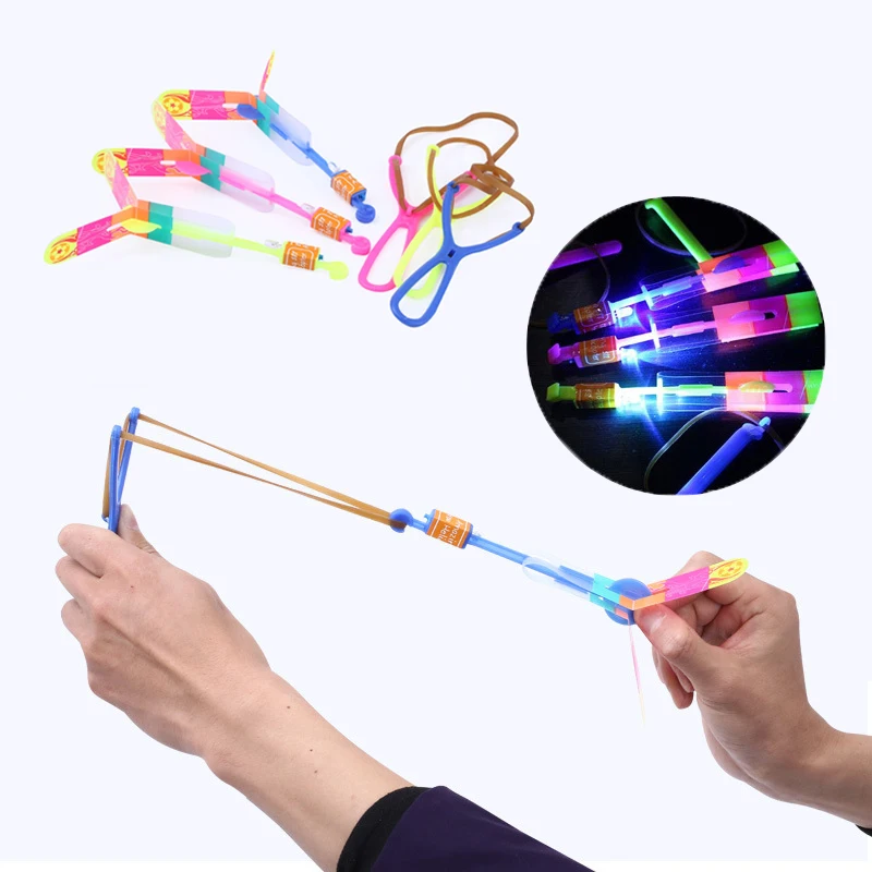 Amazing Large LED Light Slingshot Elastic Arrow Rocket Helicopter