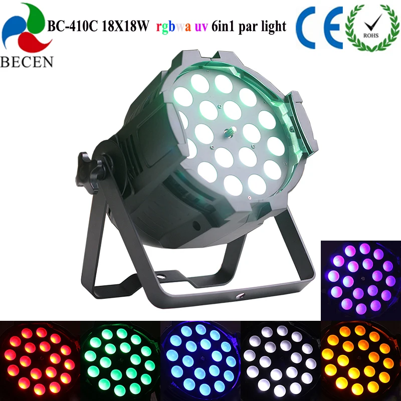 18x18 Вт RGBWA UV 6 в 1 Zoom светильник светодиодный 60 градусветильник LED par 64 stage диджей
