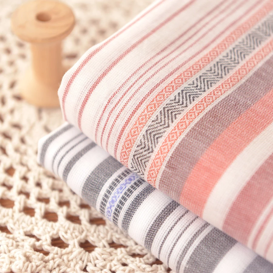 Ethnic Stripe Pure Cotton Cloth Soft and Delicate Fabricin Fabric from
